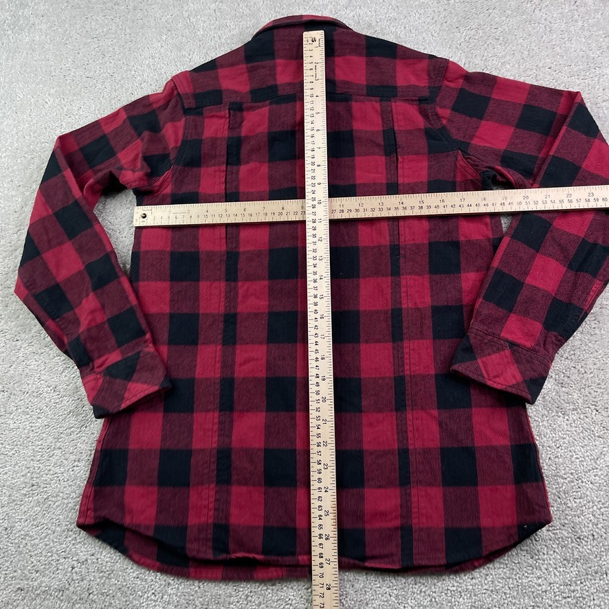 Five Brother Womens Shirt Medium Red Black Buffalo Plaid Heavy Flannel Tunic