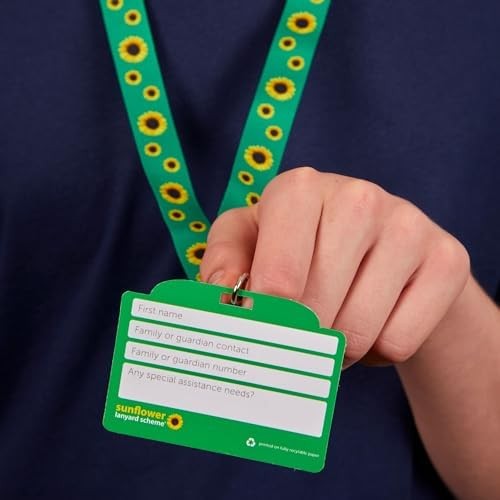 Official Hidden Disabilities Sunflower Lanyard & ID Card for 70 cm, Green