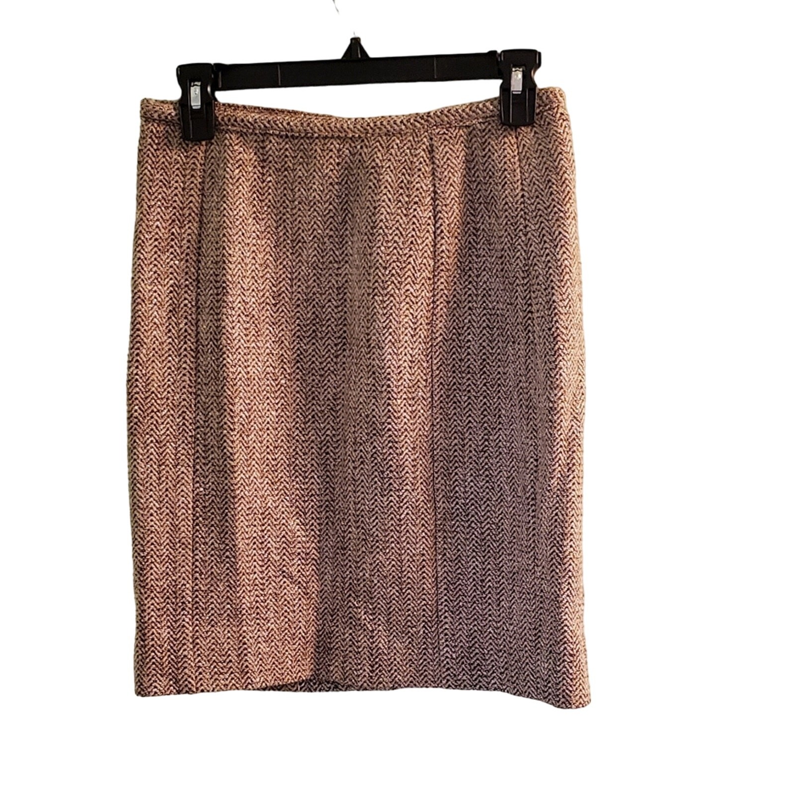 VINTAGE Armani Collezioni 90s Classic Designer Tan Woven Pencil Skirt Size 6
