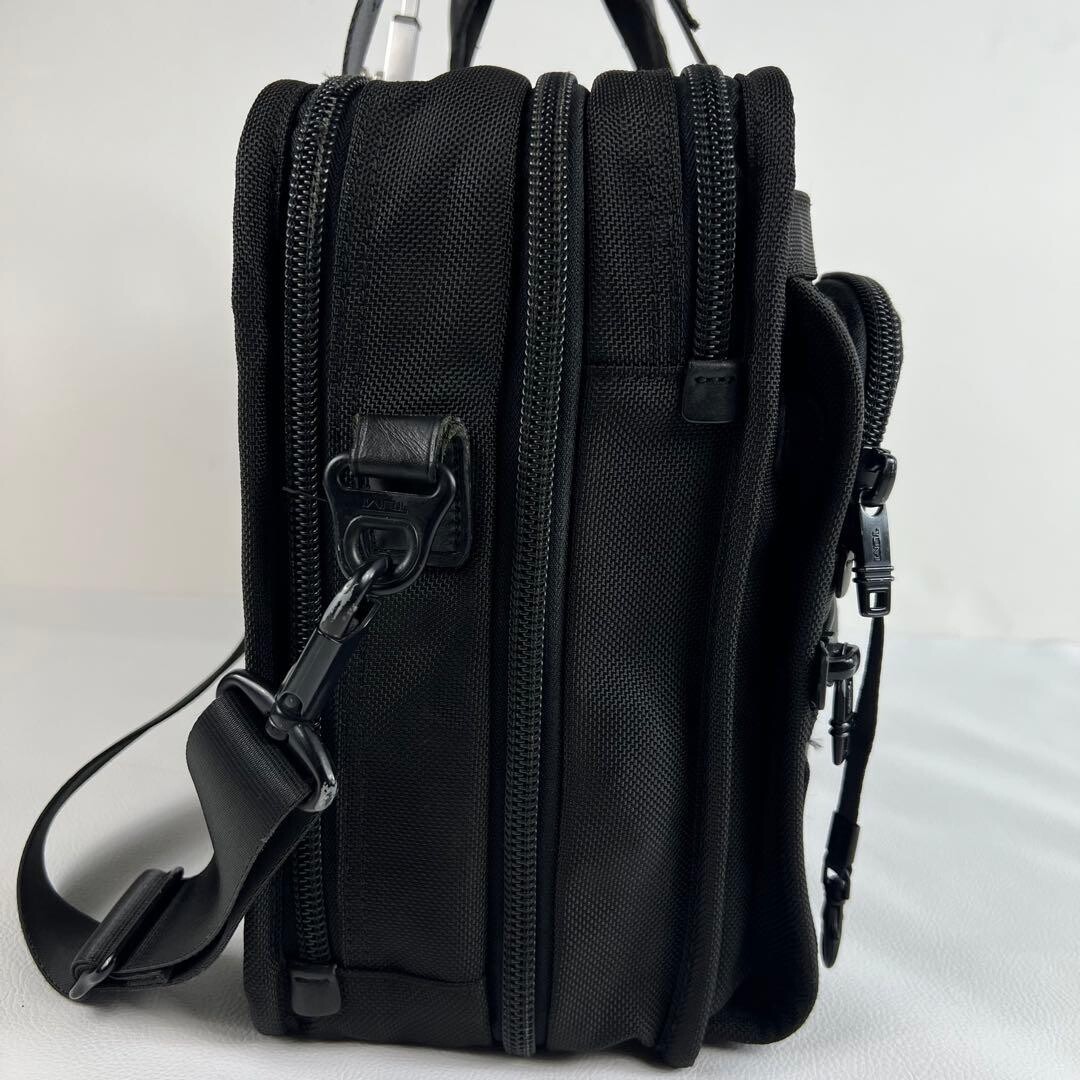 TUMI 2 Way Expandable Nylon Leather Business Bag Briefcase Black 26141DH Auth