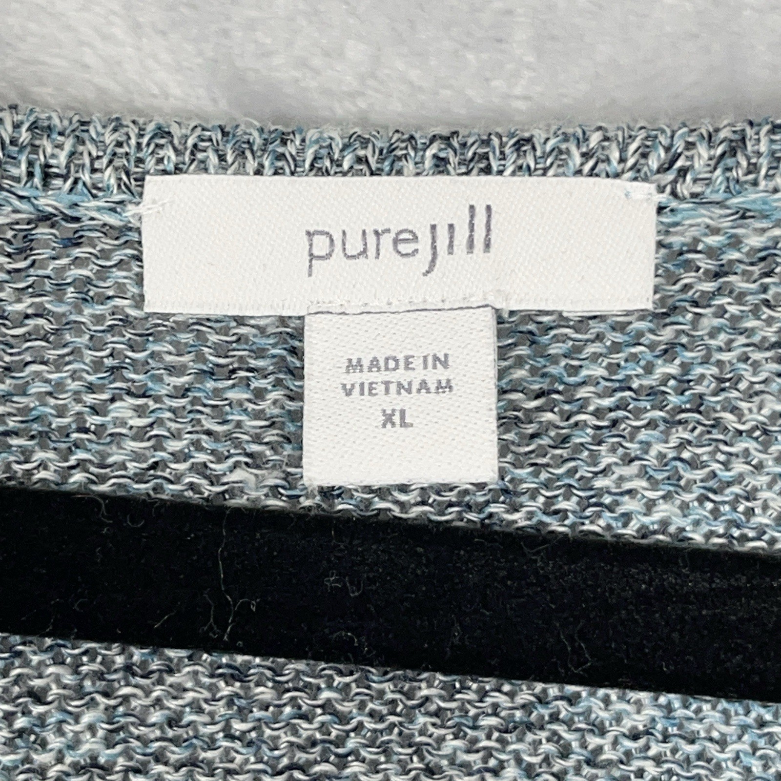 Pure J Jill Pullover Linen Blend Sweater Tunic Langenlook Womens XL Aqua Green