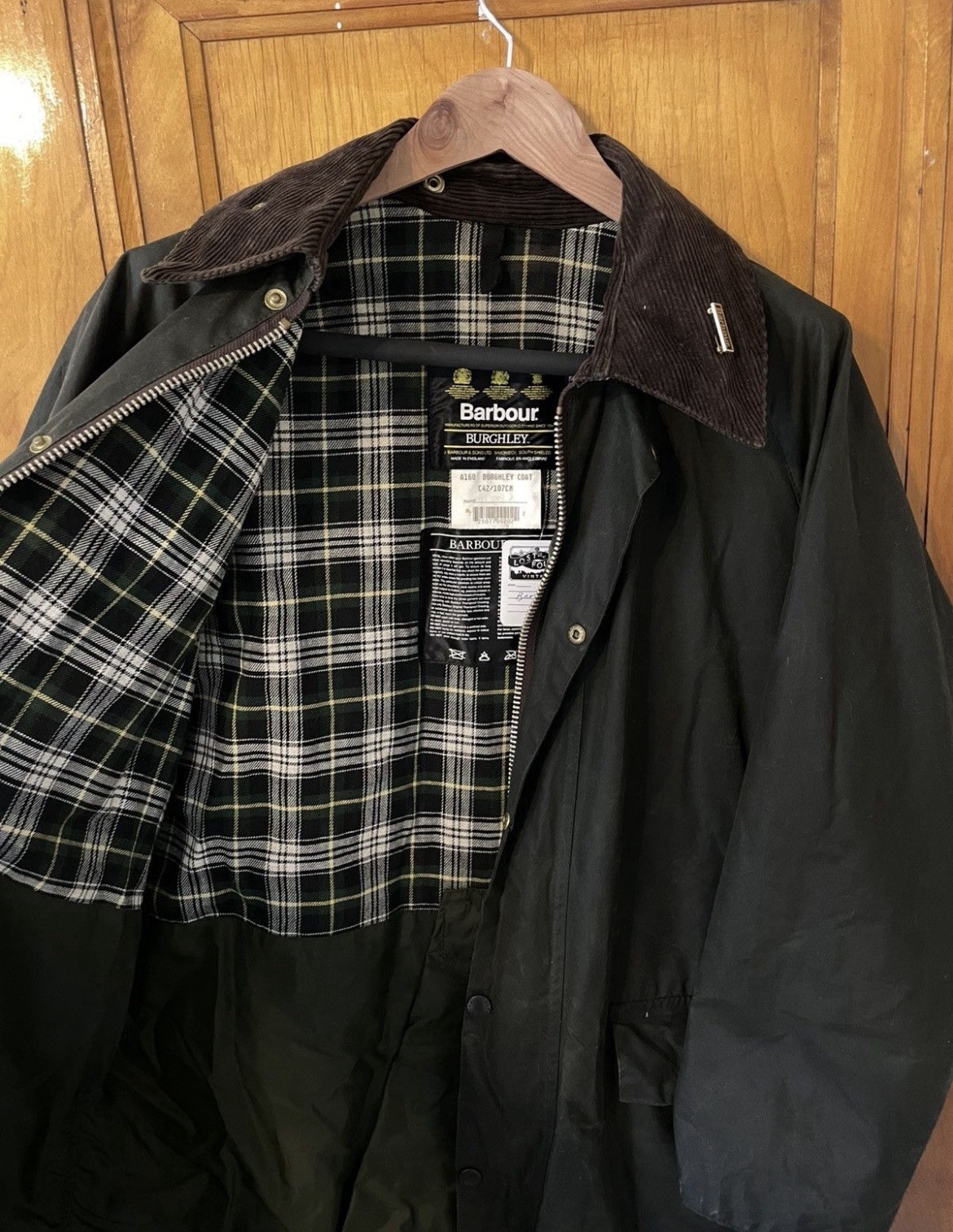 Vintage Barbour A160 Burghley Waxed Coat Made in England