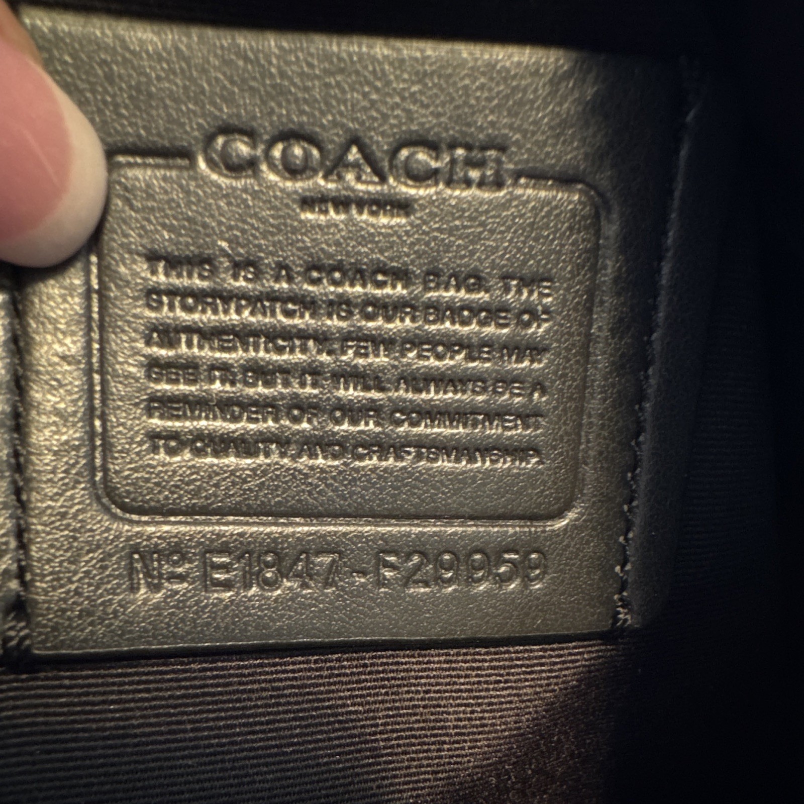 Coach Signature Crescent Shoulder Bag Black Gray Zip Closure Silver Hardware