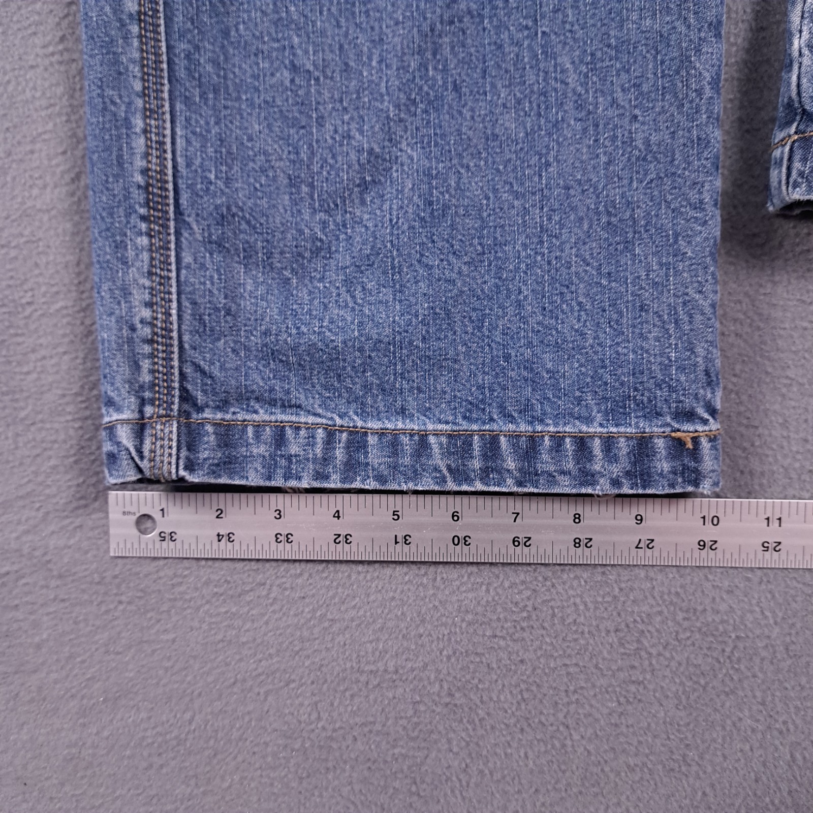 Signature Levis Jeans Mens 34 X 34 Blue Denim Carpenter Hammer Loop Workwear