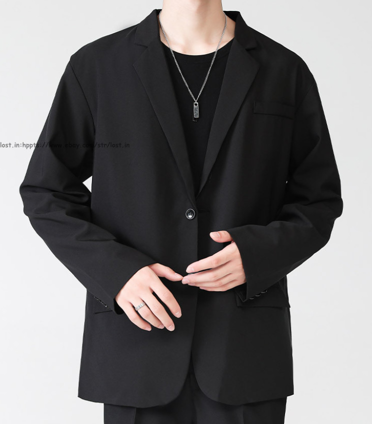 Men Slim Fit Casual Button Blazer Summer Thin Casual Suit Jacket Business Coats
