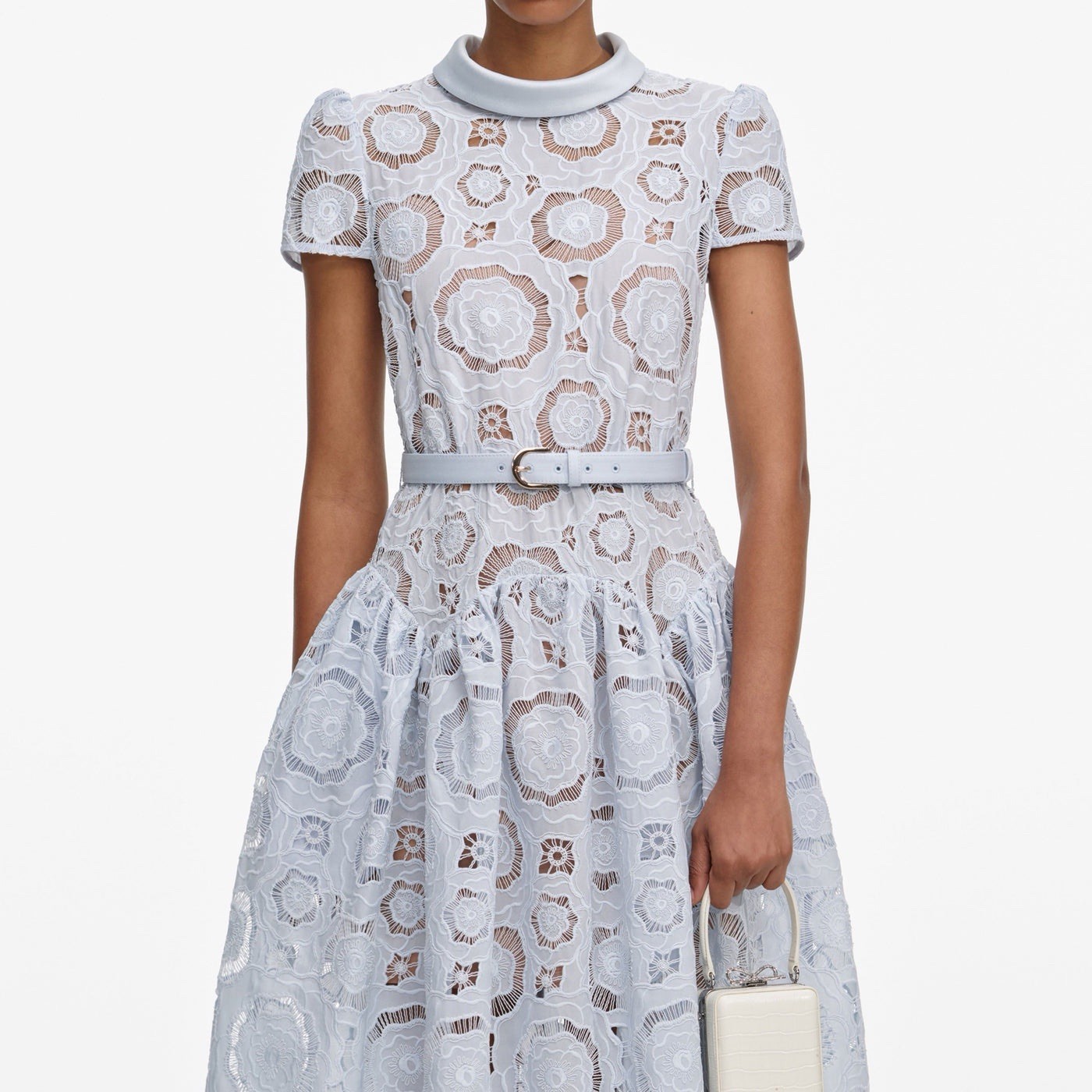 Self portrait DRESS BLUE FLORAL LACE MIDI $735 NWT Size US 6 UK 10