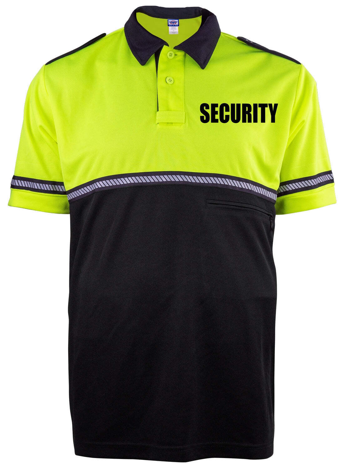 First Class Two Tone Security Bike Patrol Shirt with Zipper Pocket and Hash Stri
