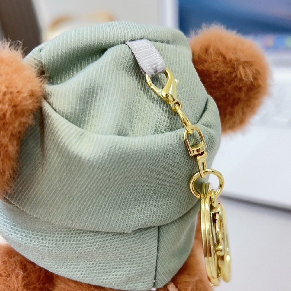 13cm Hat Bear Love Doll Plush Filled Toy Keychain Backpack Pendant Birthday Gift