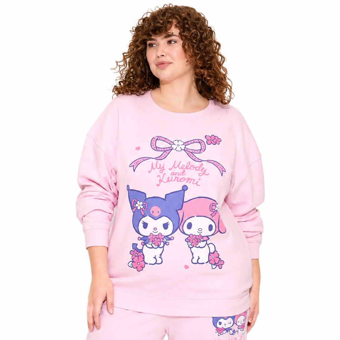 Sanrio Women’s Rhinestone My Melody & Kuromi Graphic Sweatshirt. 2XL. Pink. NWT.