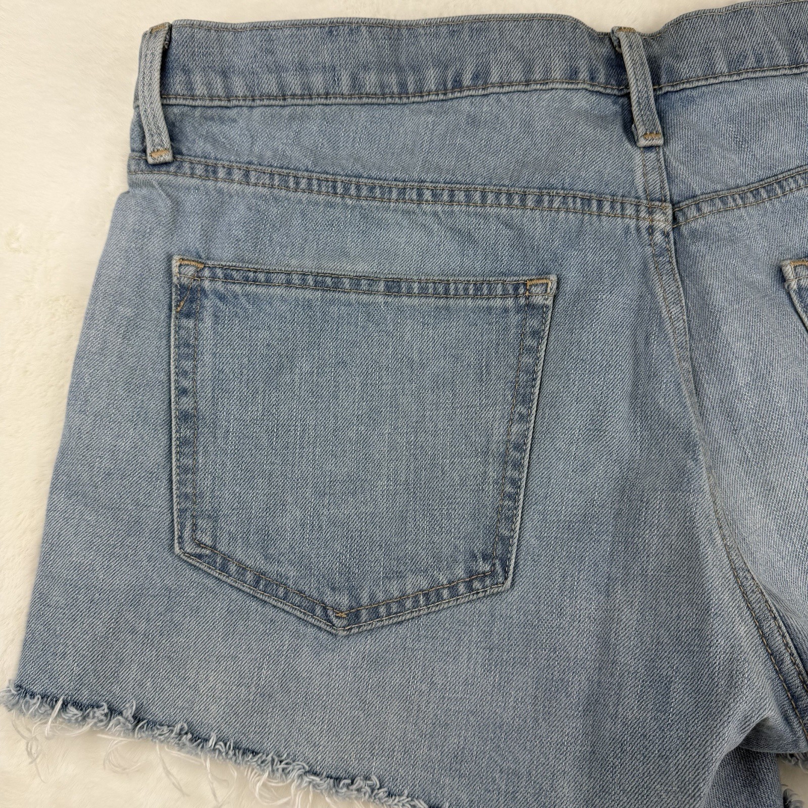 Gap 1969 Original Best Girlfriend Denim Shorts Distressed Blue Womens 31R