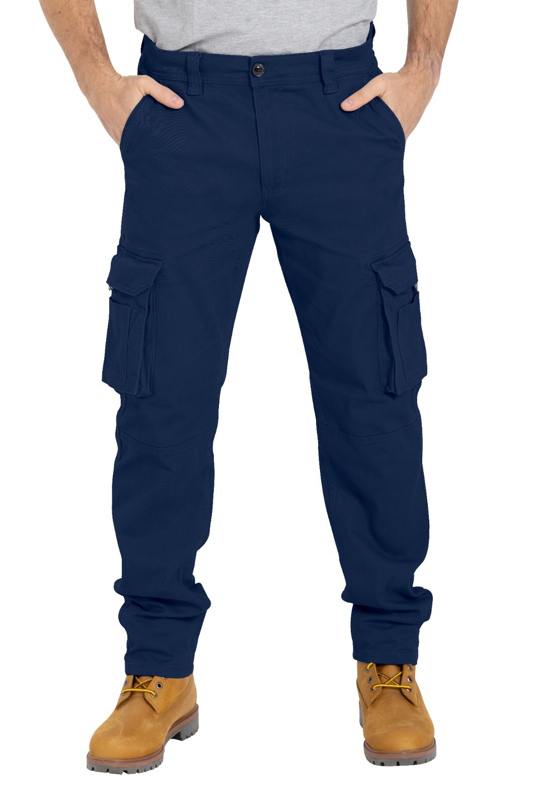 Men’s Heavy Duty Workwear Trouser Stretch Utility Pocket Flex Cargo Full Pants