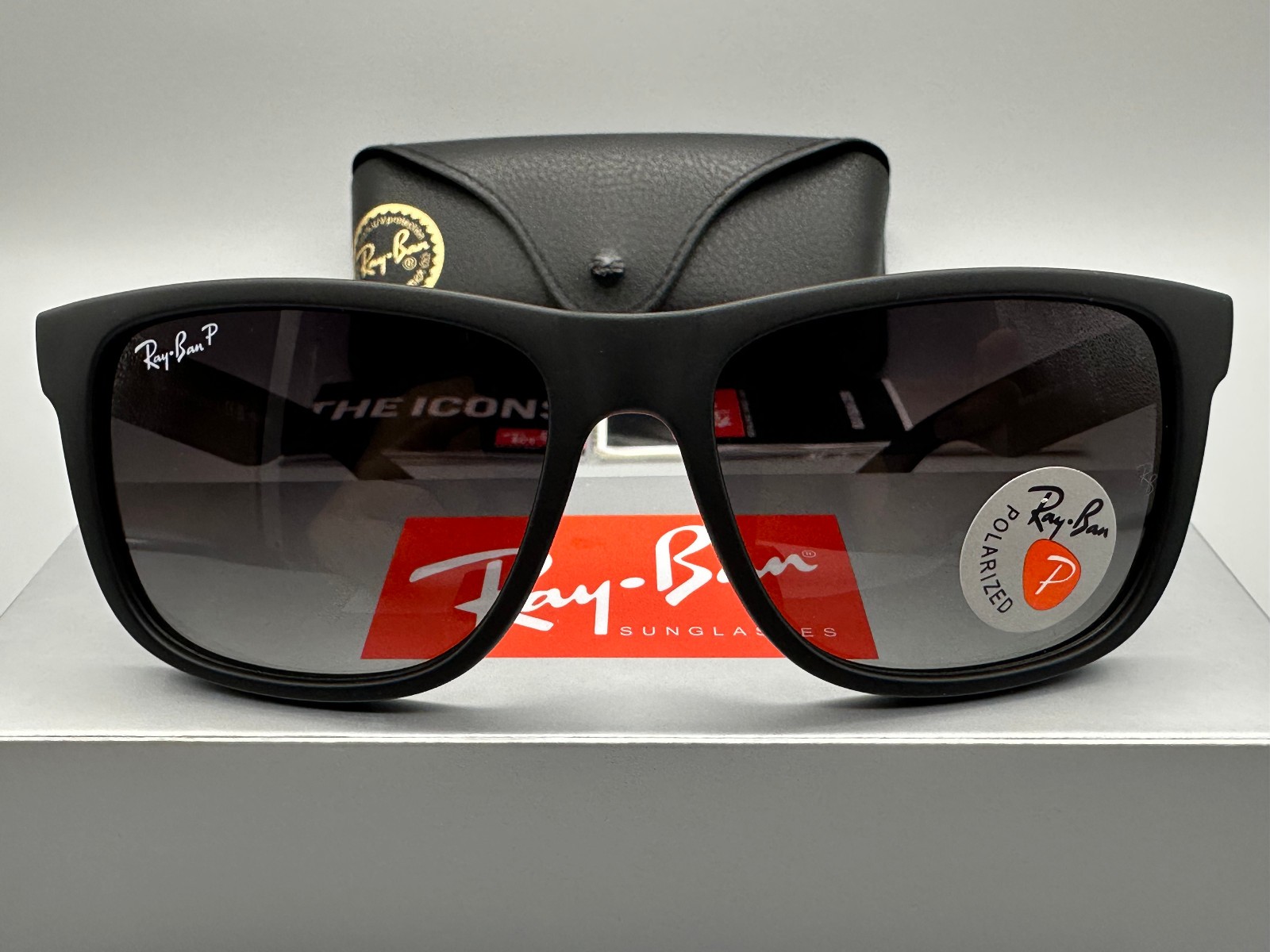 Ray-Ban RB4165 Justin Classic Grey Polarized Gradient Square Men’s Sunglasses