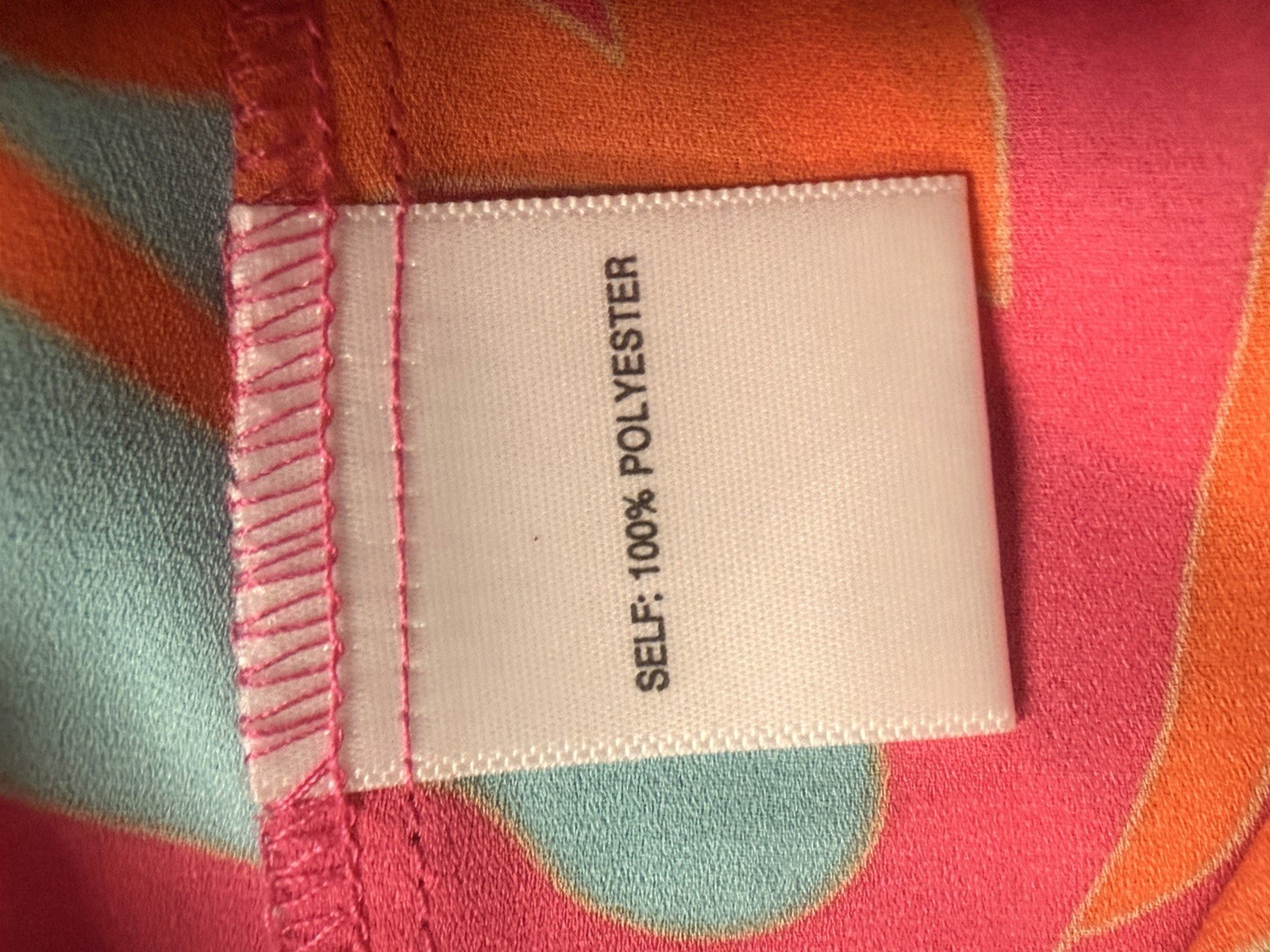 Rose & Olive Womens Size Large Pink Orange & Turquoise Printed Sleeveless Blouse