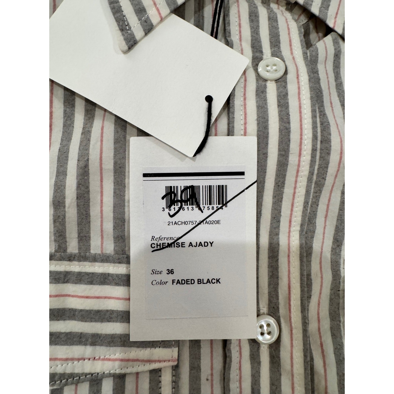 Isabel Marant Ajady Striped Button Down Shirt Women’s FR 36 Cotton French NWT