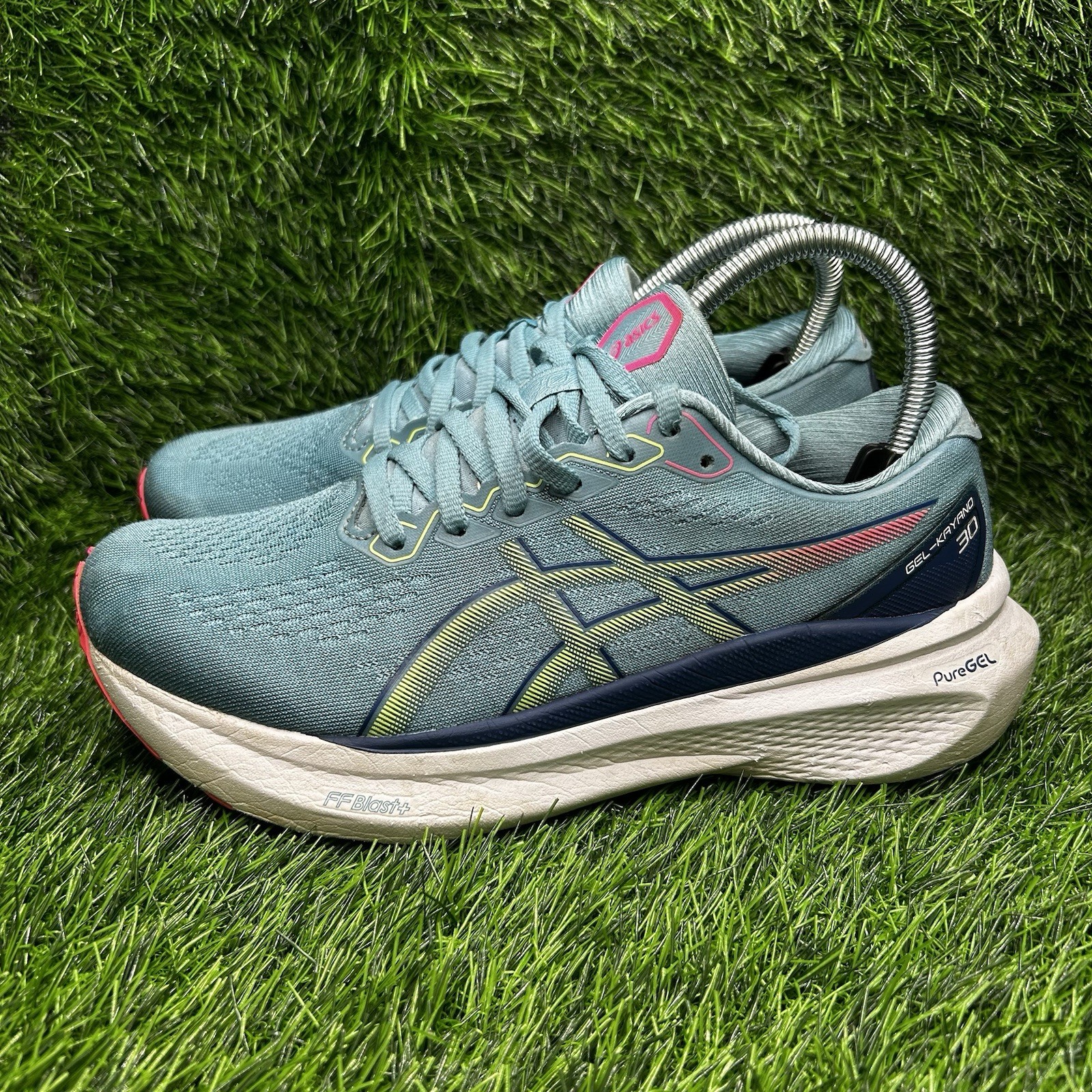 Asics Gel Kayano 30 Gris Blue Lime Green Women’s Shoe Size 7 Blue 1012B357