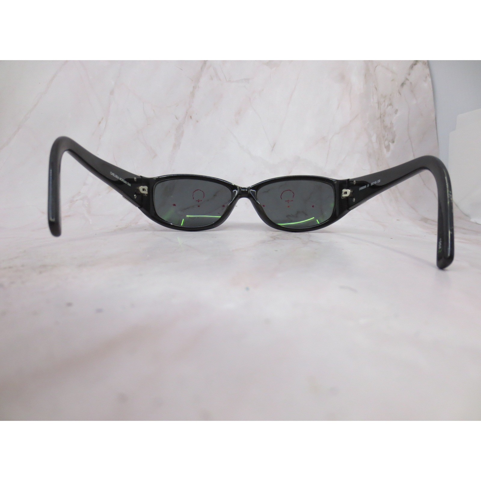 Chelsea Morgan Sun CMS0005 Black Oval Sunglasses Silver Filigree 55-16-130