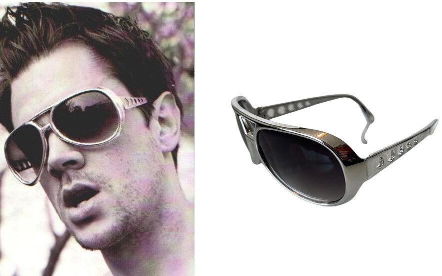 Jackass Aviator Johnny Knoxville Elvis Party Sunglasses Retro Silver 80’s Frame