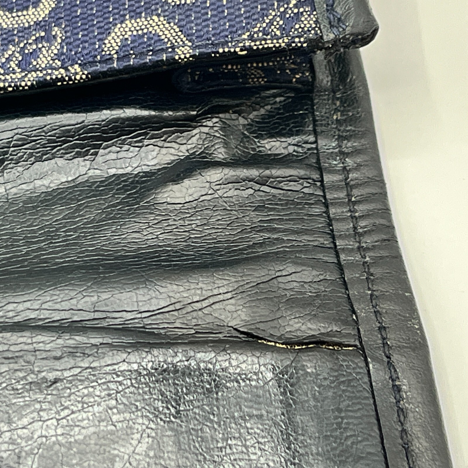 Celine Clutch Bag C Macadam Canvas Carriage Pattern Navy from JAPAN