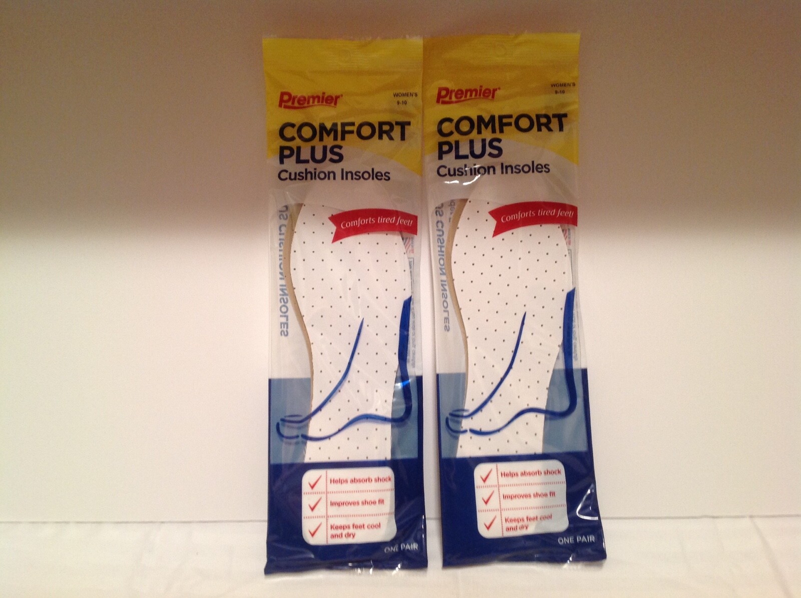 Premier Comfort Plus Cushion Insoles Shoe Insoles Sneaker Insert Women Size 9-10