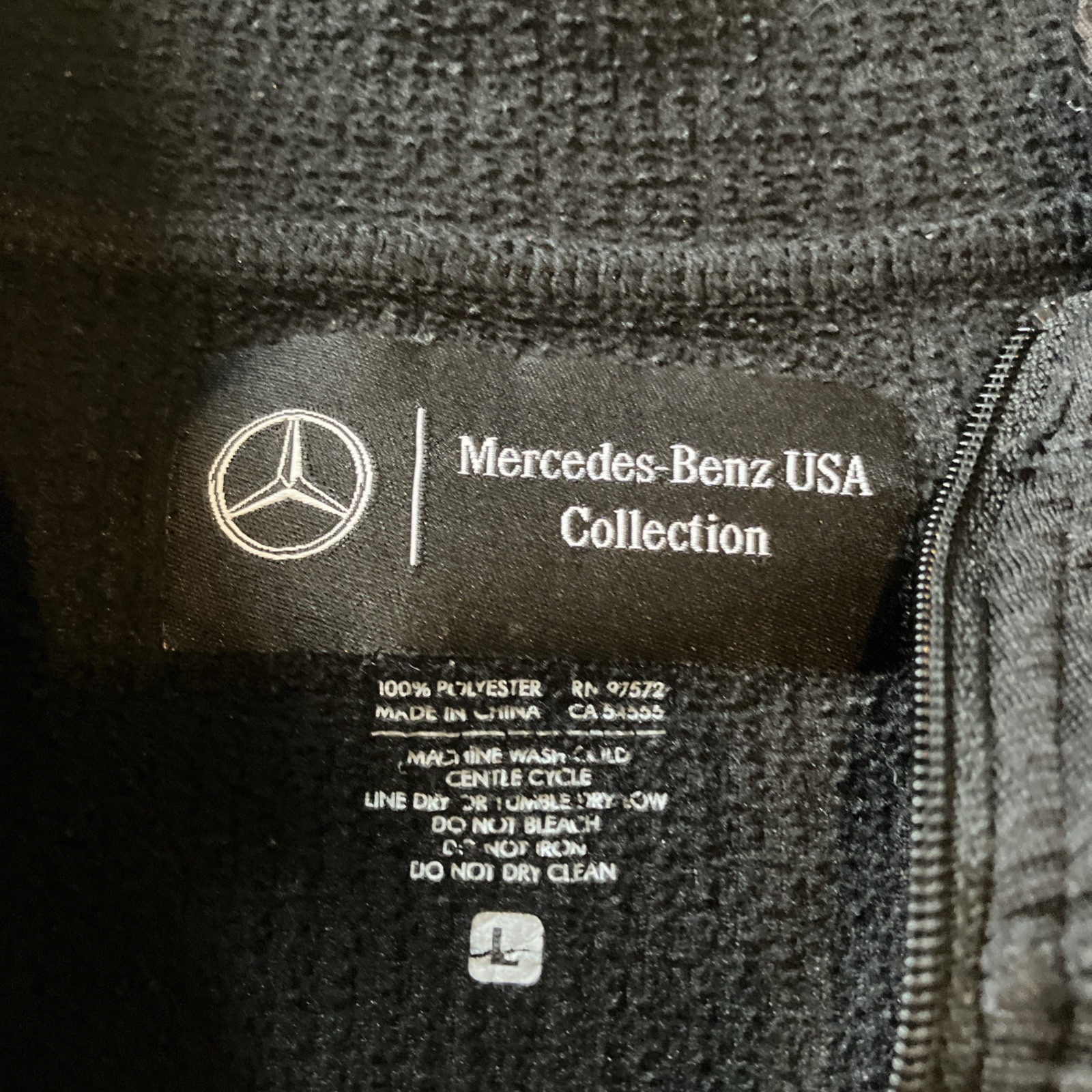 Mercedes Benz Mens Long Sleeve Quarter Zip Athletic Performance Pullover Black L