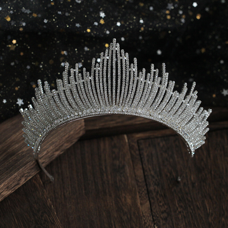 7cm Tall Large Crystal Tiara Crown Wedding Bridal Queen Princess Prom For Women