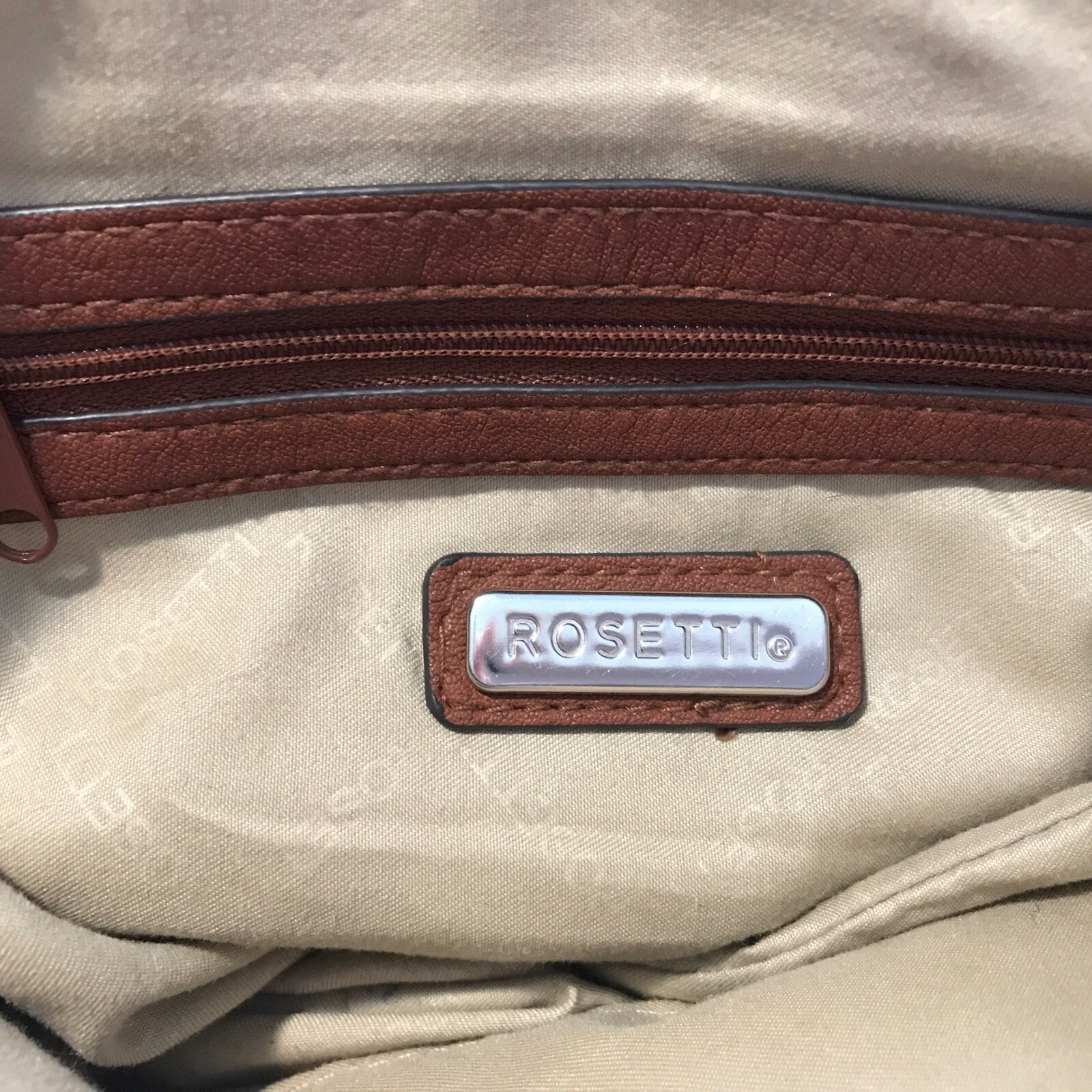 Rosetti Crossbody Handbag Soft 100% Polyurethane RN # 108833 Zip Pockets.