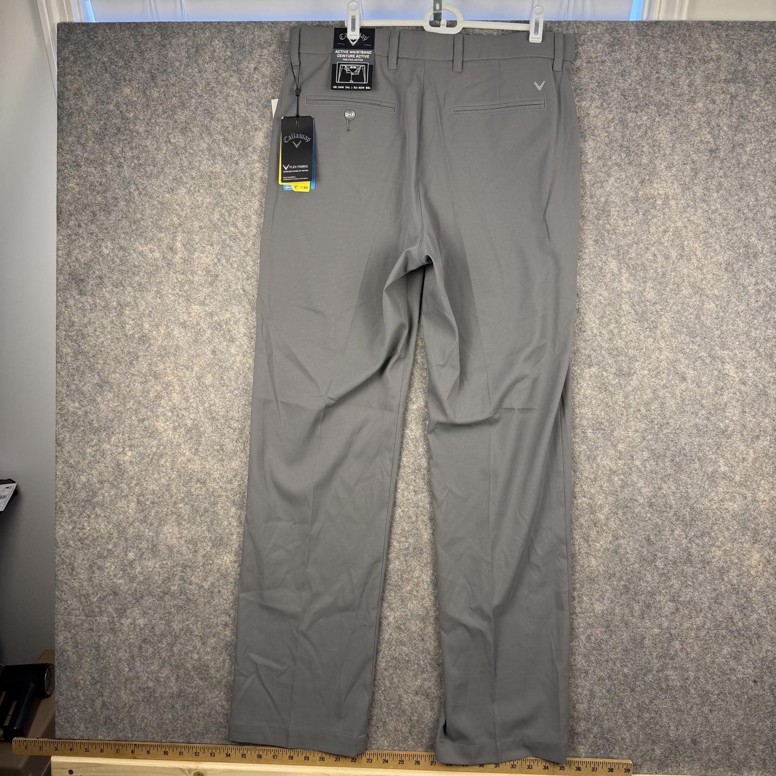 Callaway Men’s Flex Fabric Opti-Dri UPF50 Golf Pants Gray 34 x 34 NWT 254