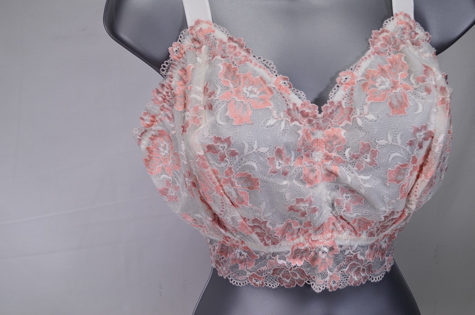 Cosabella Savona Ultra Curvy Longline Bralette Mandorla Moon M White Pink