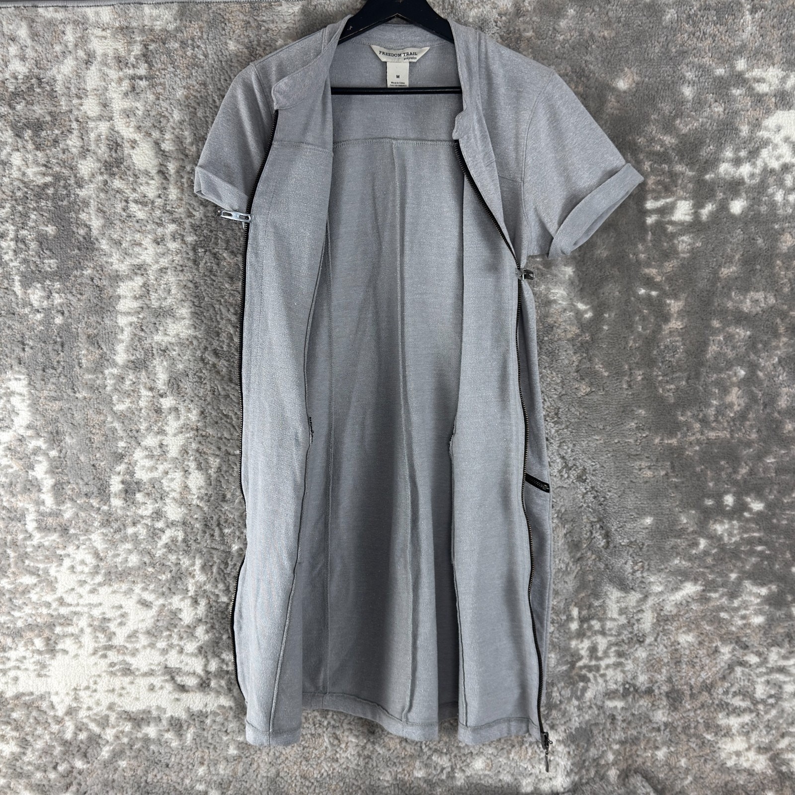 Freedom Trail Kyodan Size M Full Zip Knee Length Dress Gray Mock Neck
