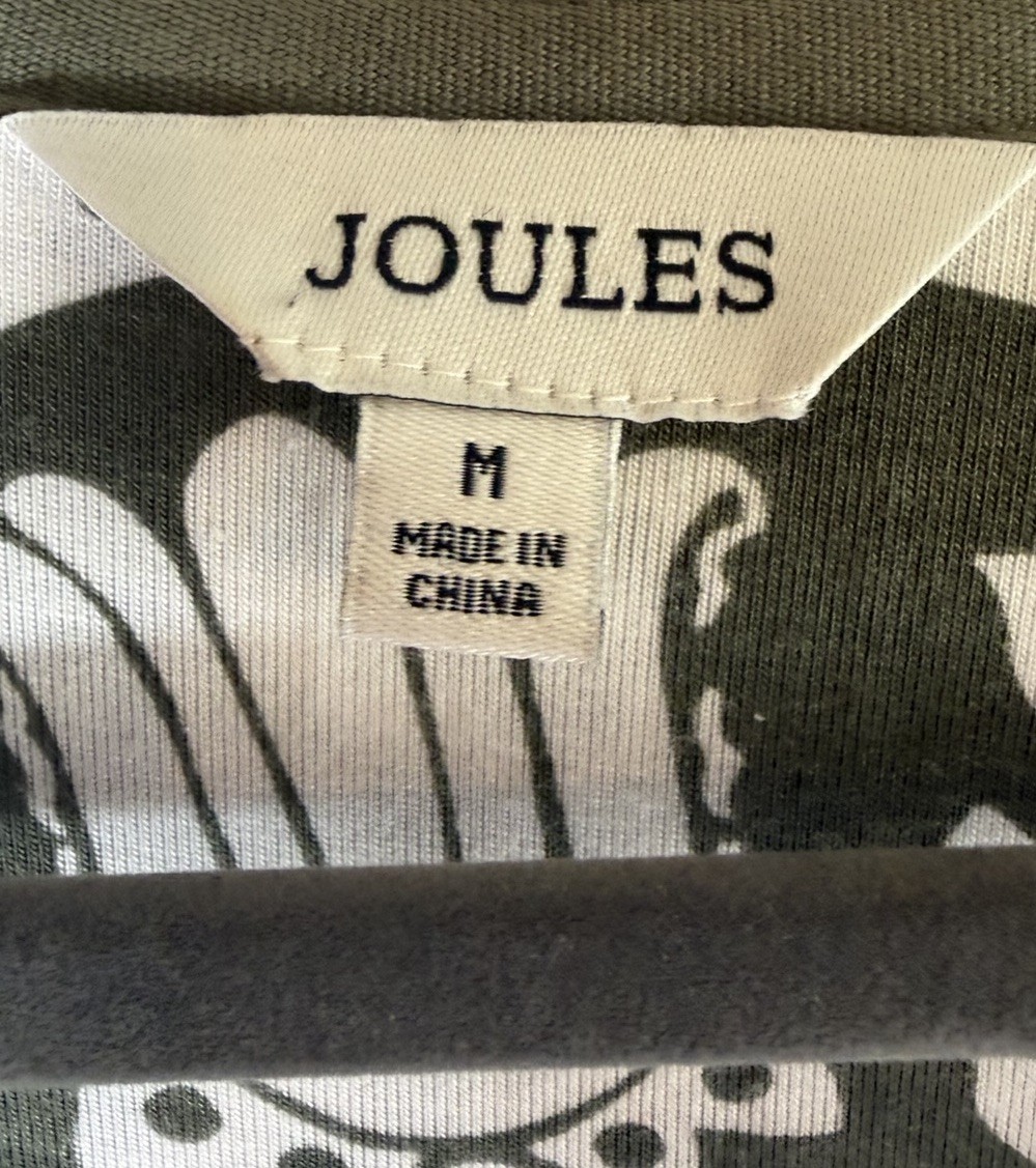 Joules Nia Khaki Green V-Neck Long Sleeve Midaxi Dress UK M 95% Lenzing Pockets