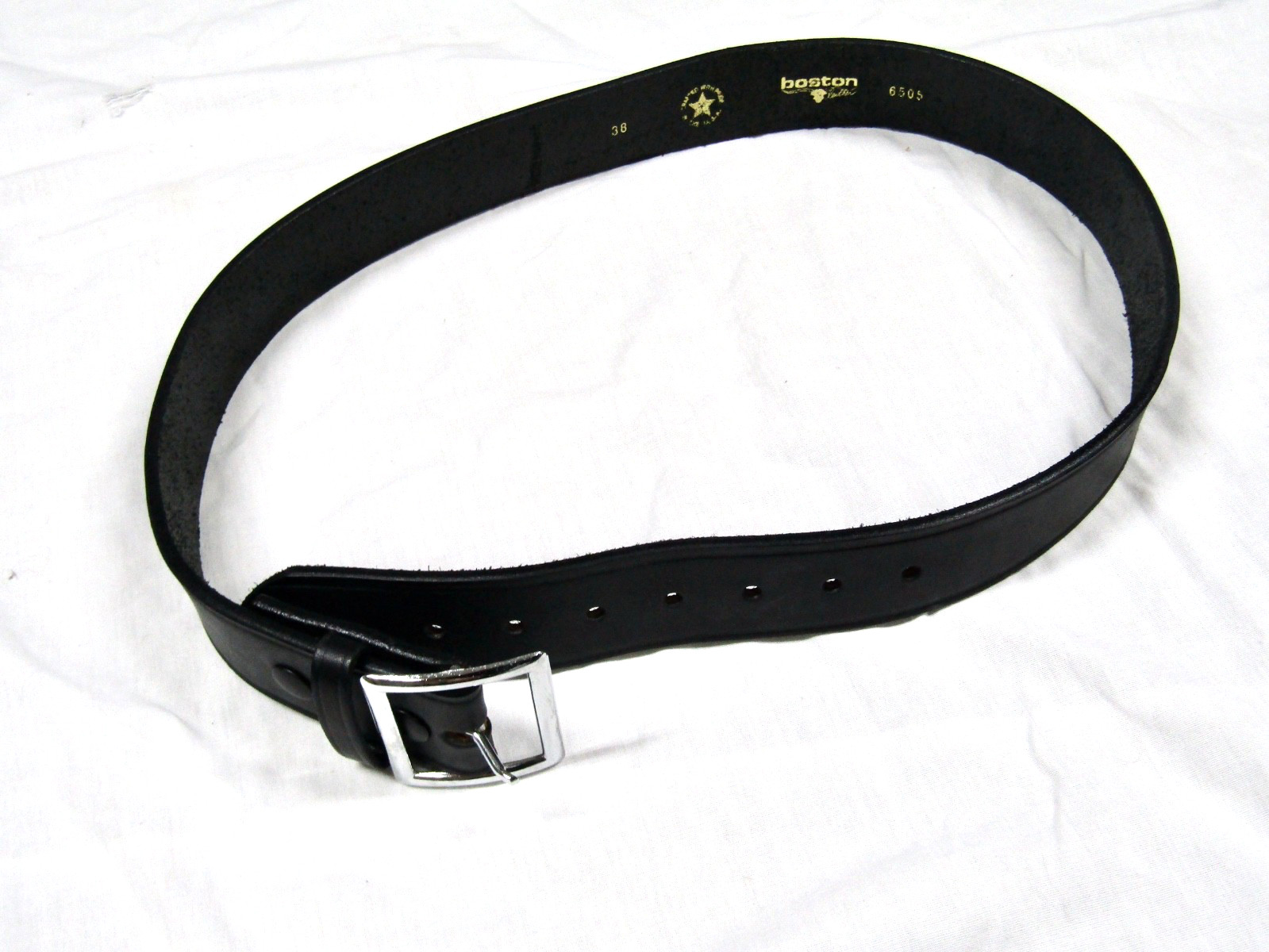 BOSTON 6505 1.7″ Black Leather Pant Belt, Security, Postal – Size 38 – USED