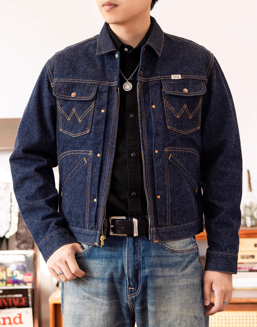 Red Tornado Fall Winter 60s 24MJ Raw Denim Jacket Short Zipped Slim Coat Cowboy