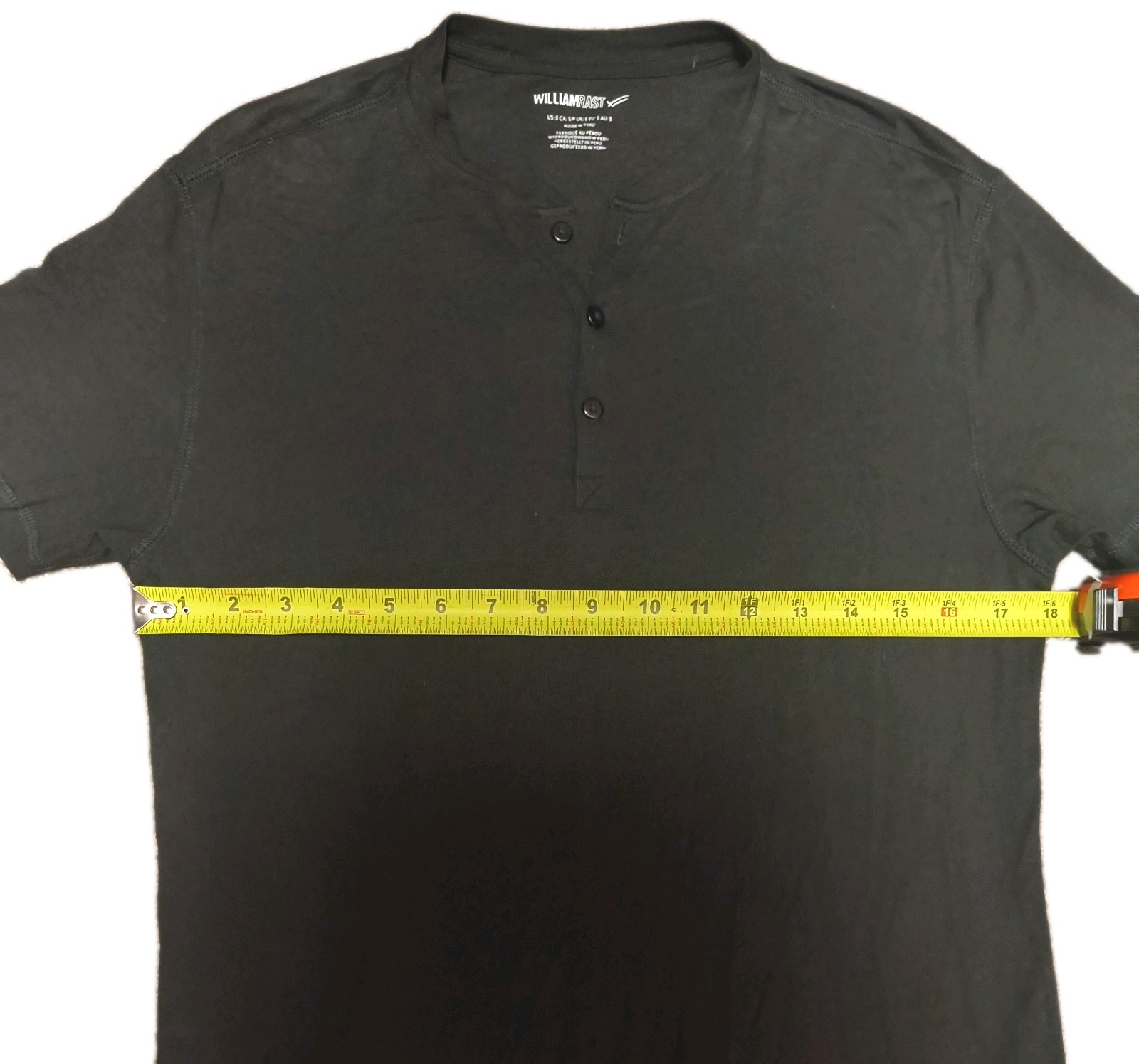William Rast Mens Polo Black Short Sleeve Knit Button Down Size Small S