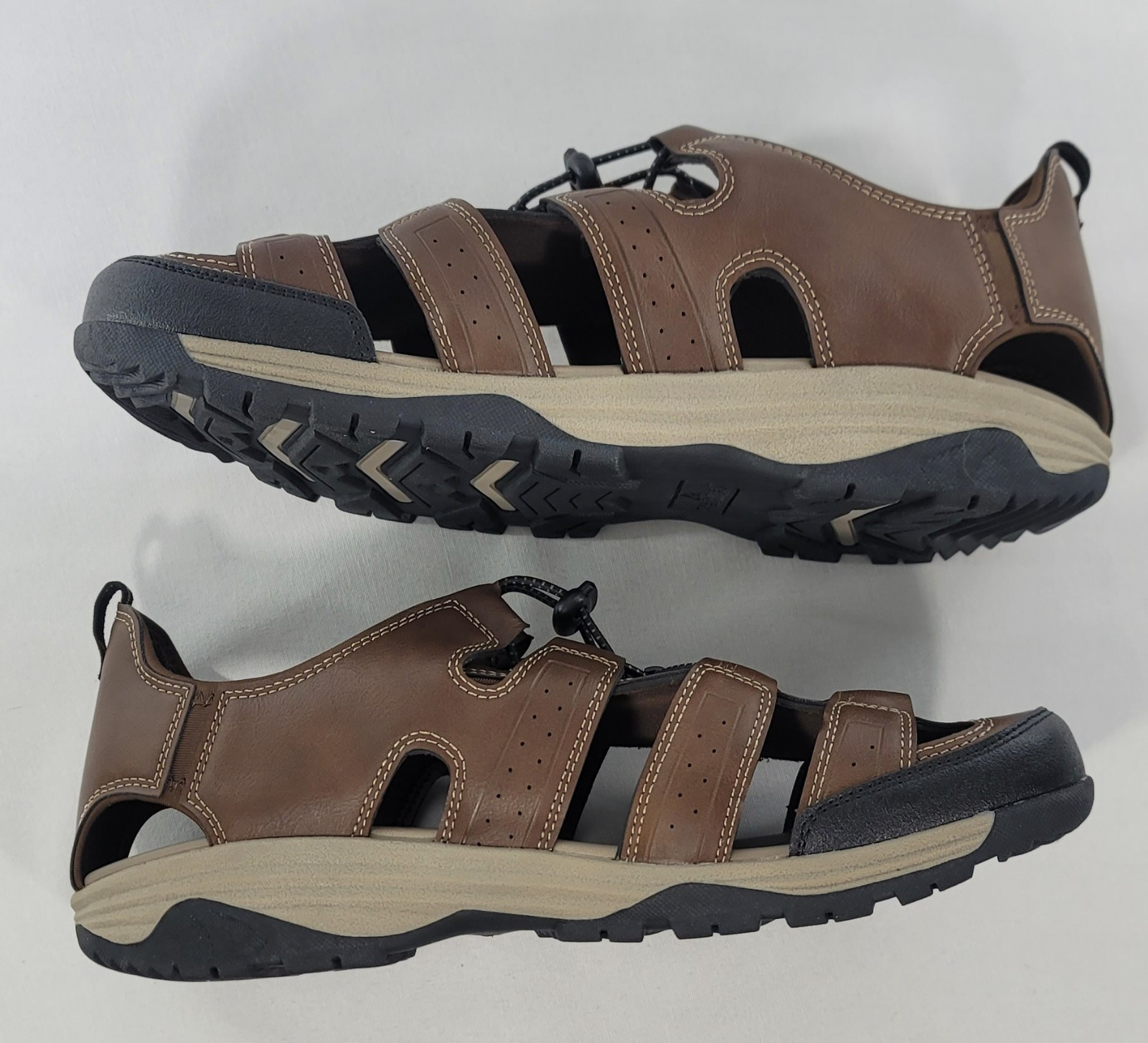 Ozark Trail Closed Toe Brown Adjustable Comfort Sock Rugged Outsole Size 13 NWOT