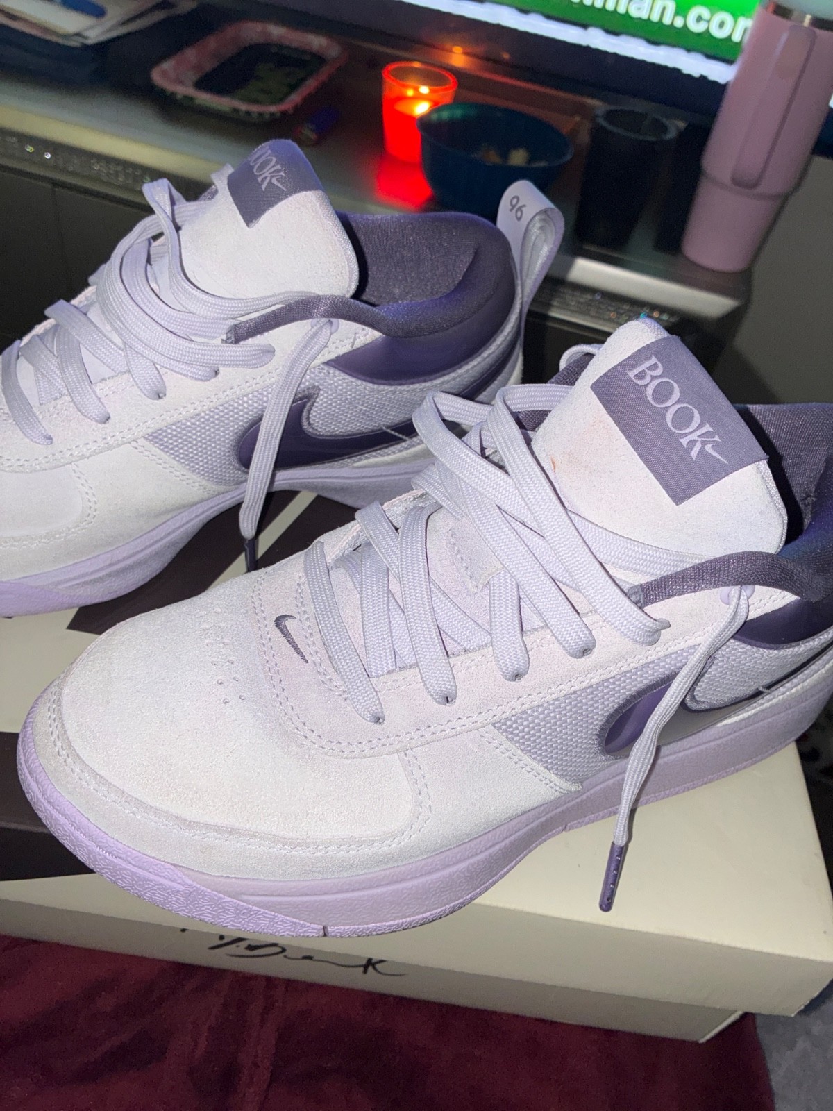 Size 8.5 – Nike Book 1 Sun Bleached barley purple