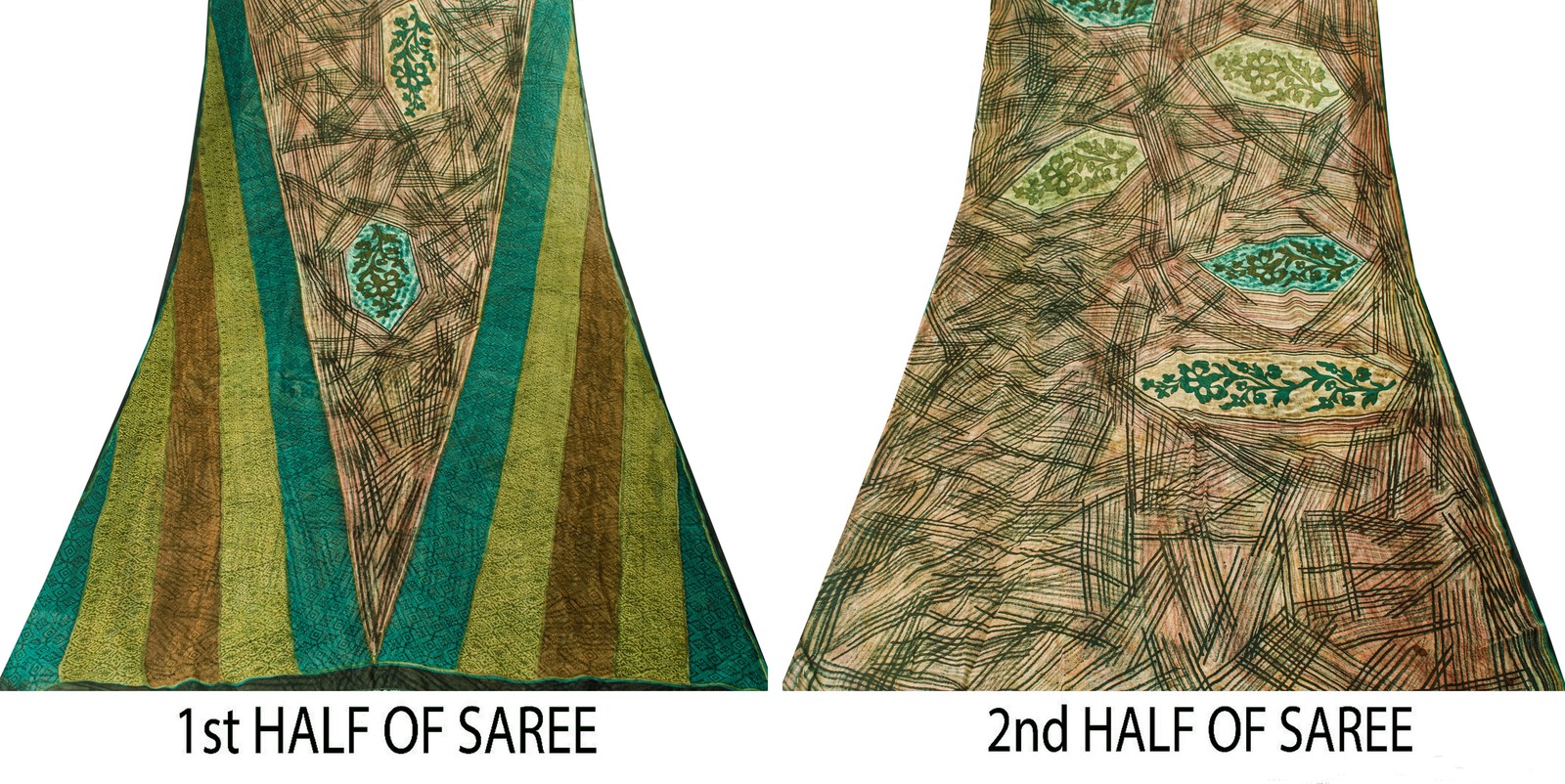 Sanskriti Vintage Pure Georgette Silk Sarees Abstract Printed Sari 5+Yd Fabric