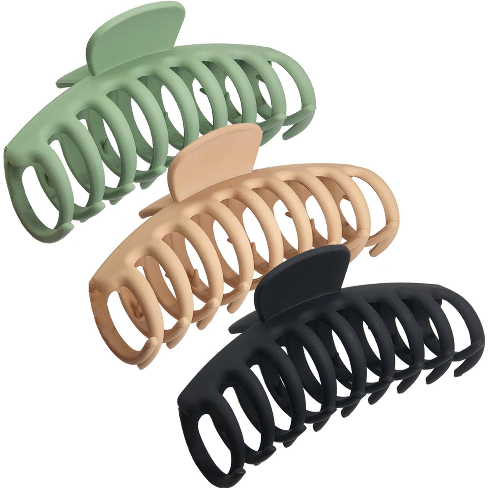 3 PCS Big Hair Claw Clips 4.3 Inch Nonslip Jumbo Strong Hold Jaw Clamps Pin