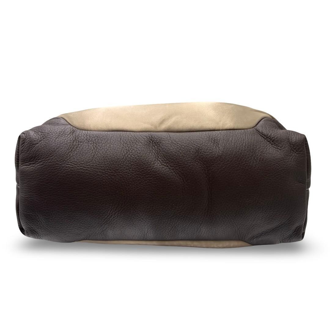 Y’Saccs Isaac Dome Handbag Brown Nylon Leather Logo Japan Excellent 069639