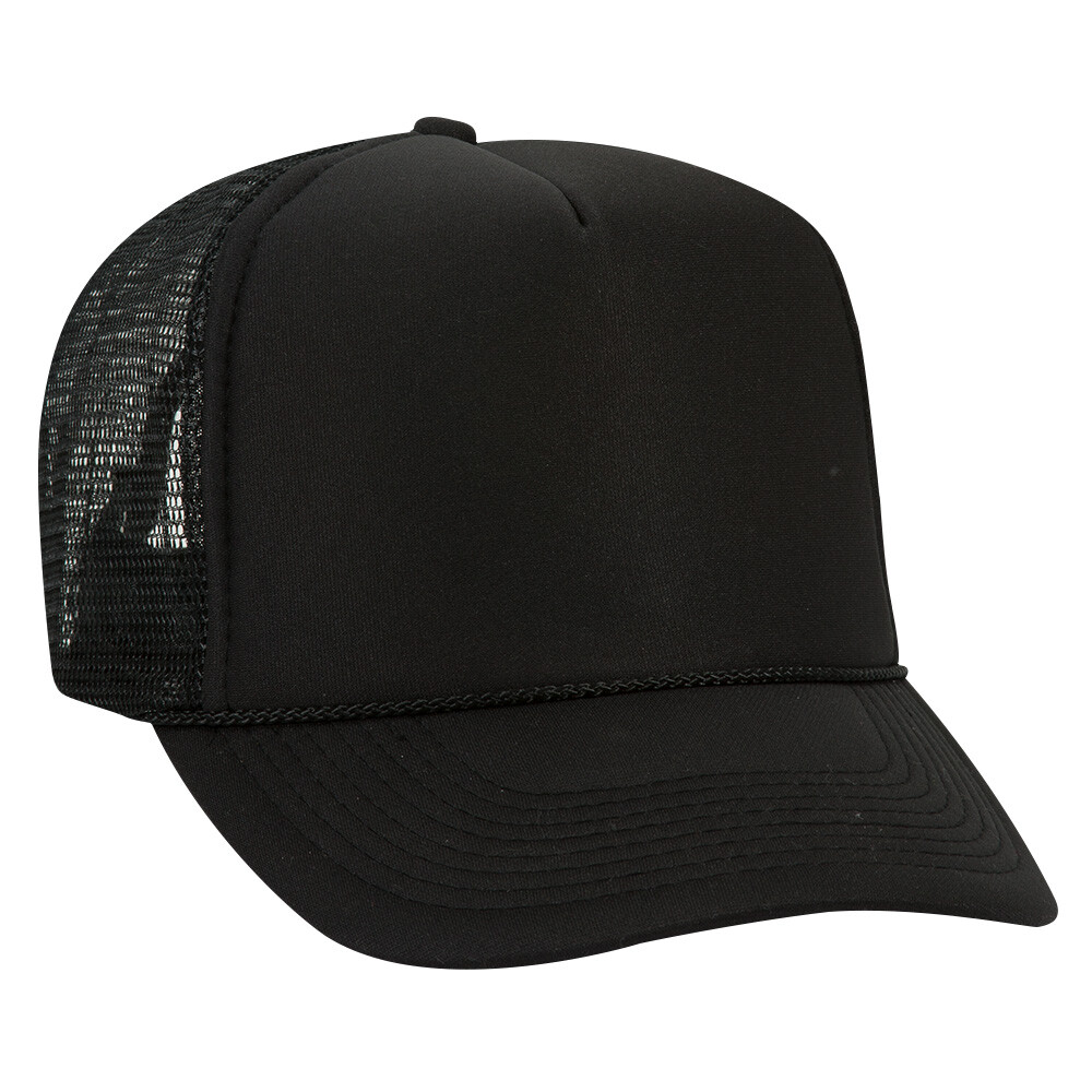 OTTO 5 Panel High Crown Polyester Foam Front Mesh Back Snapback Trucker Cap