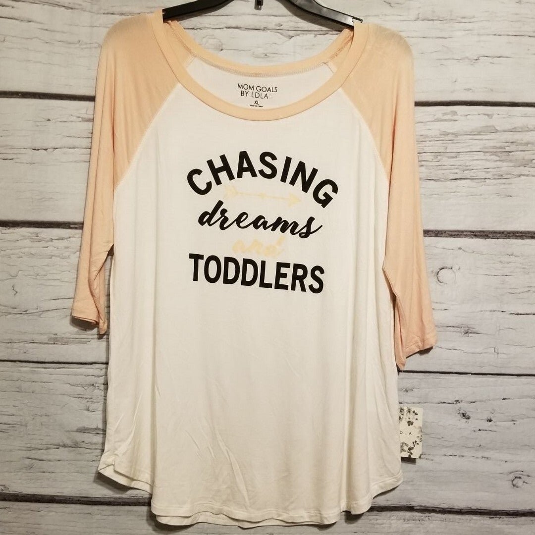 Chasing dreams and Toddlers baseball Tee for Mom New XL Mom Goals by LDLA New