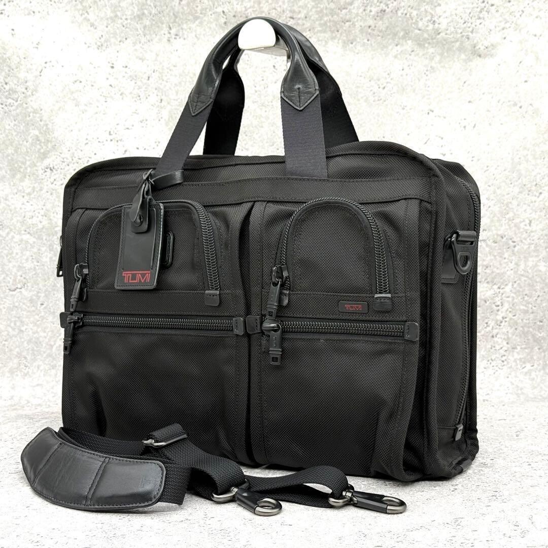 TUMI Alpha 2 Way Briefcase Black Ballistic Nylon Business Bag 16 Inch Laptop