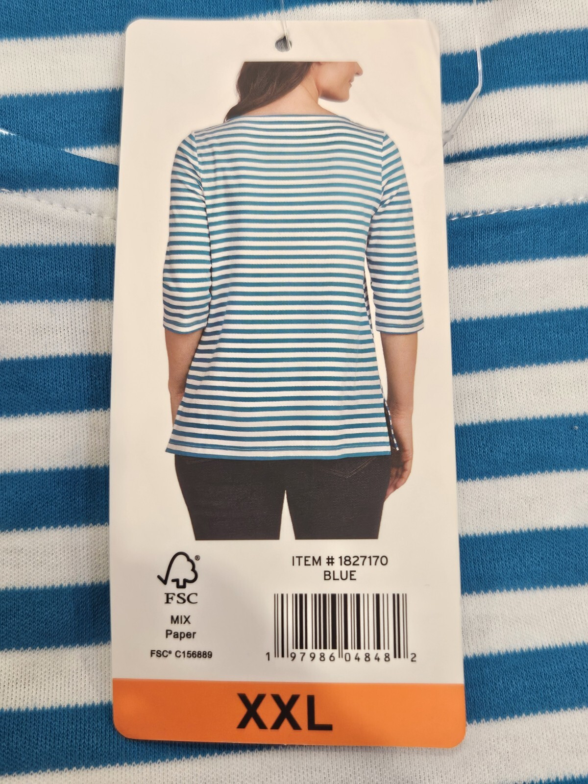 Lands’ End 3/4 Sleeve Boat Neck Pima Cotton Tee