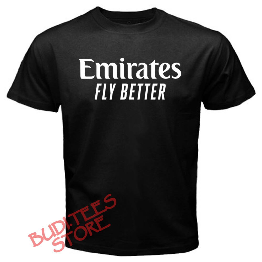 Emirates Fly Better Airlines Airways Men’s Black T-Shirt Size S-5XL
