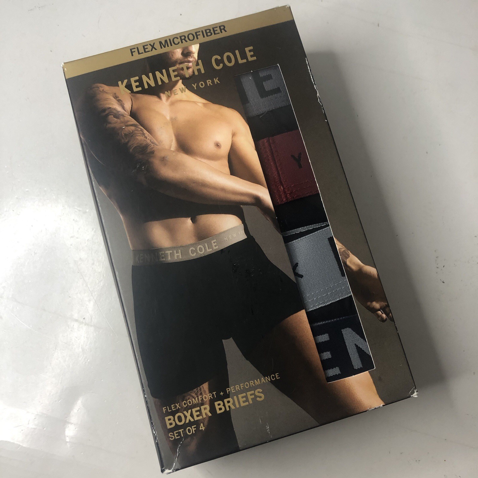Kenneth Cole New York Flex Microfiber Boxer Briefs 4 Pack Performance Comfort