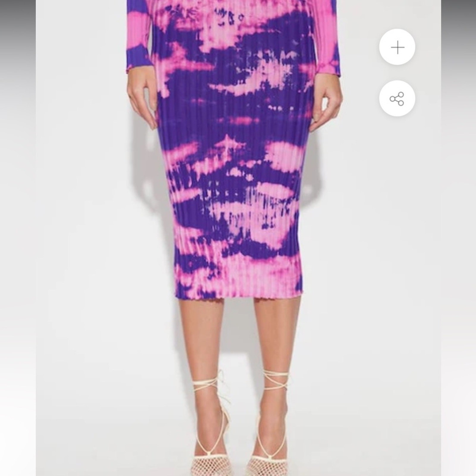 170 NWT Cotton Citizen $175 Purple and Pink Tie-Dye Midi Skirt Size M