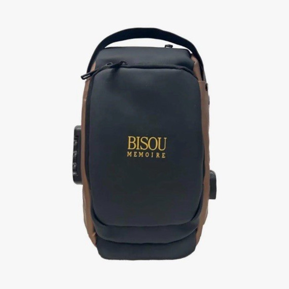 Bisou Memoire Black/Brown Solid Crossbody Sling Bag Zip Closure Adjustable Strap