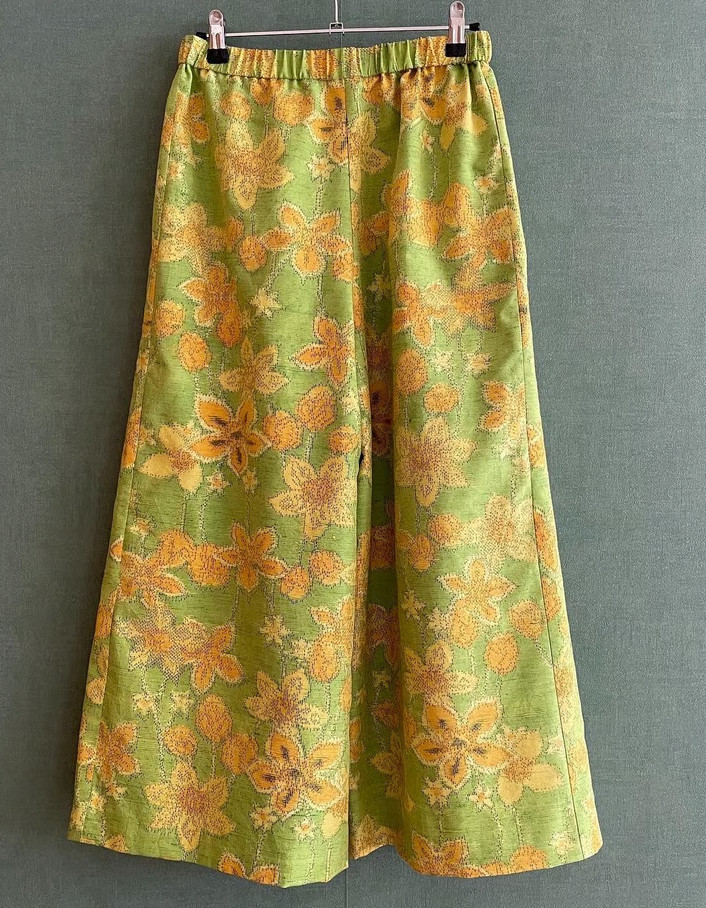 Tsumugi Kimono wide pants, Beautiful, 100% silk with lining