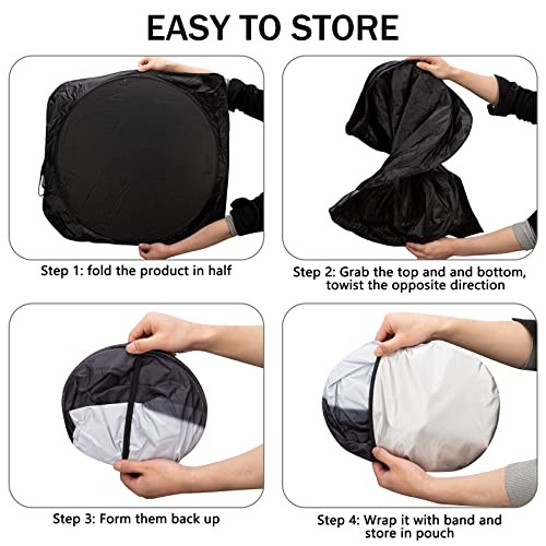 Car Windshield Sun Shade, Funny Eyes Sun Visor for Car Standard eyes-black