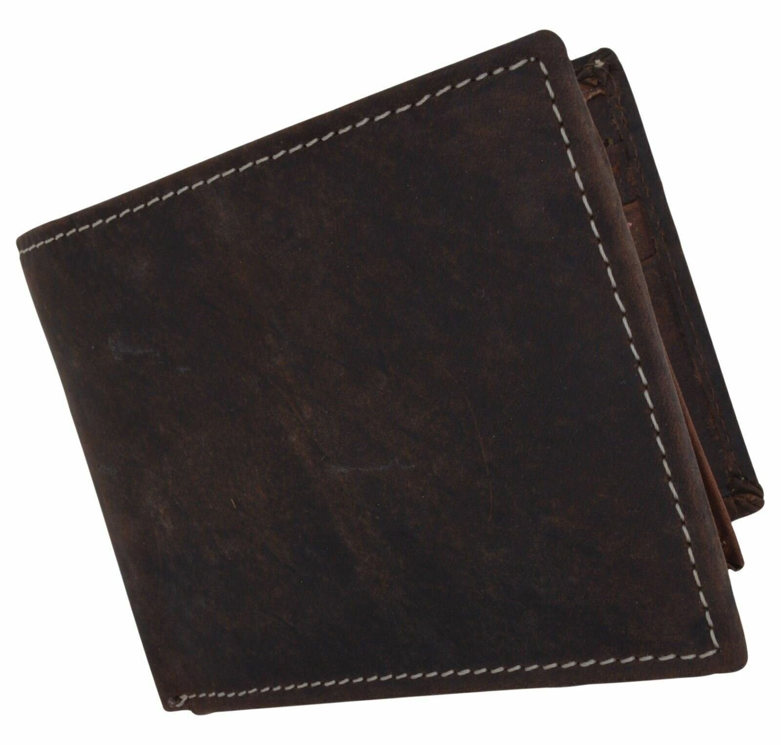 Hunter Premium Leather Mens Bifold Removable Double ID Card Holder Flap Wallet