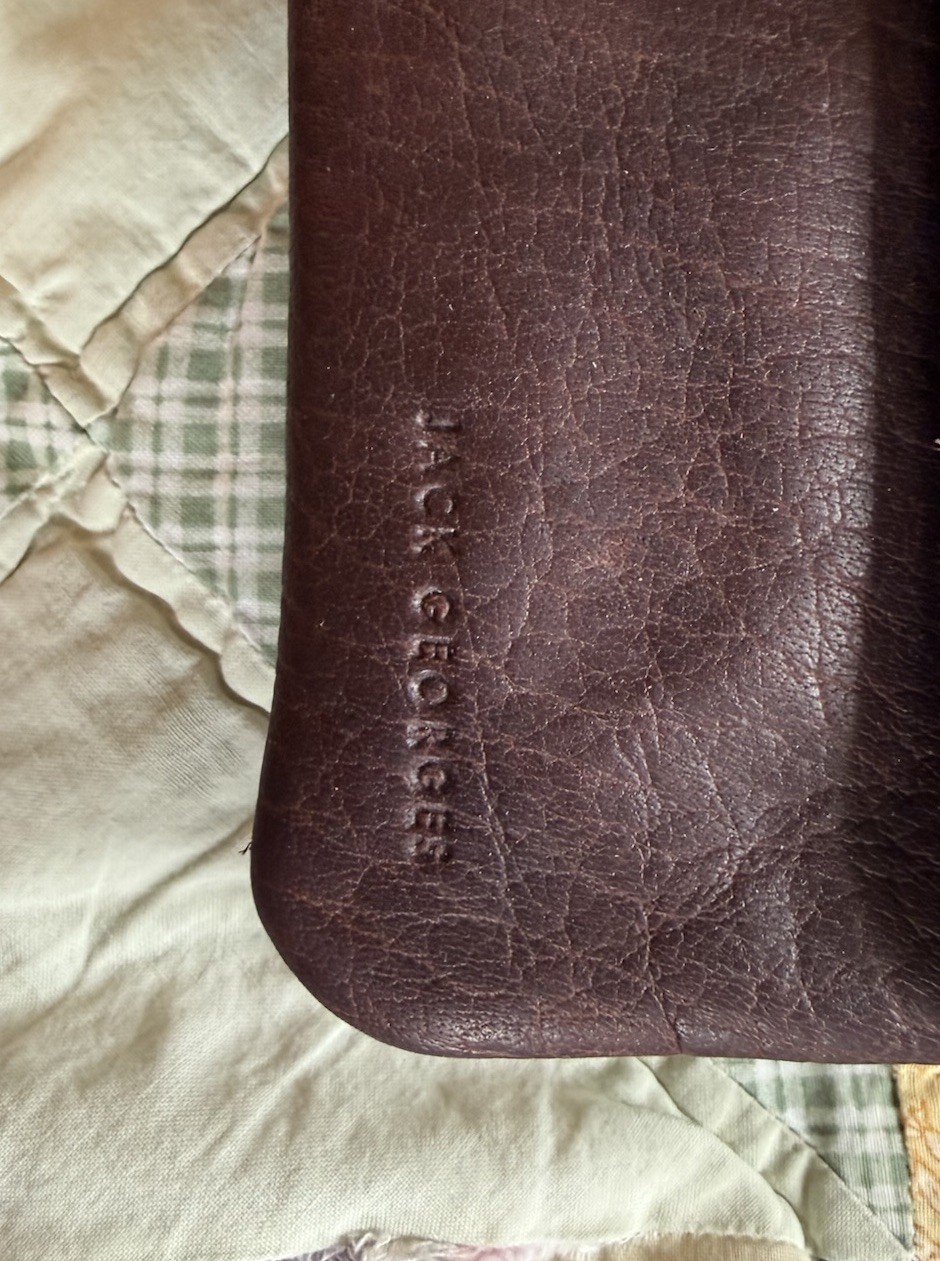 Jack Georges Brown Small Floral Embossed Crossbody Bag Buckle, Adjustable Strap